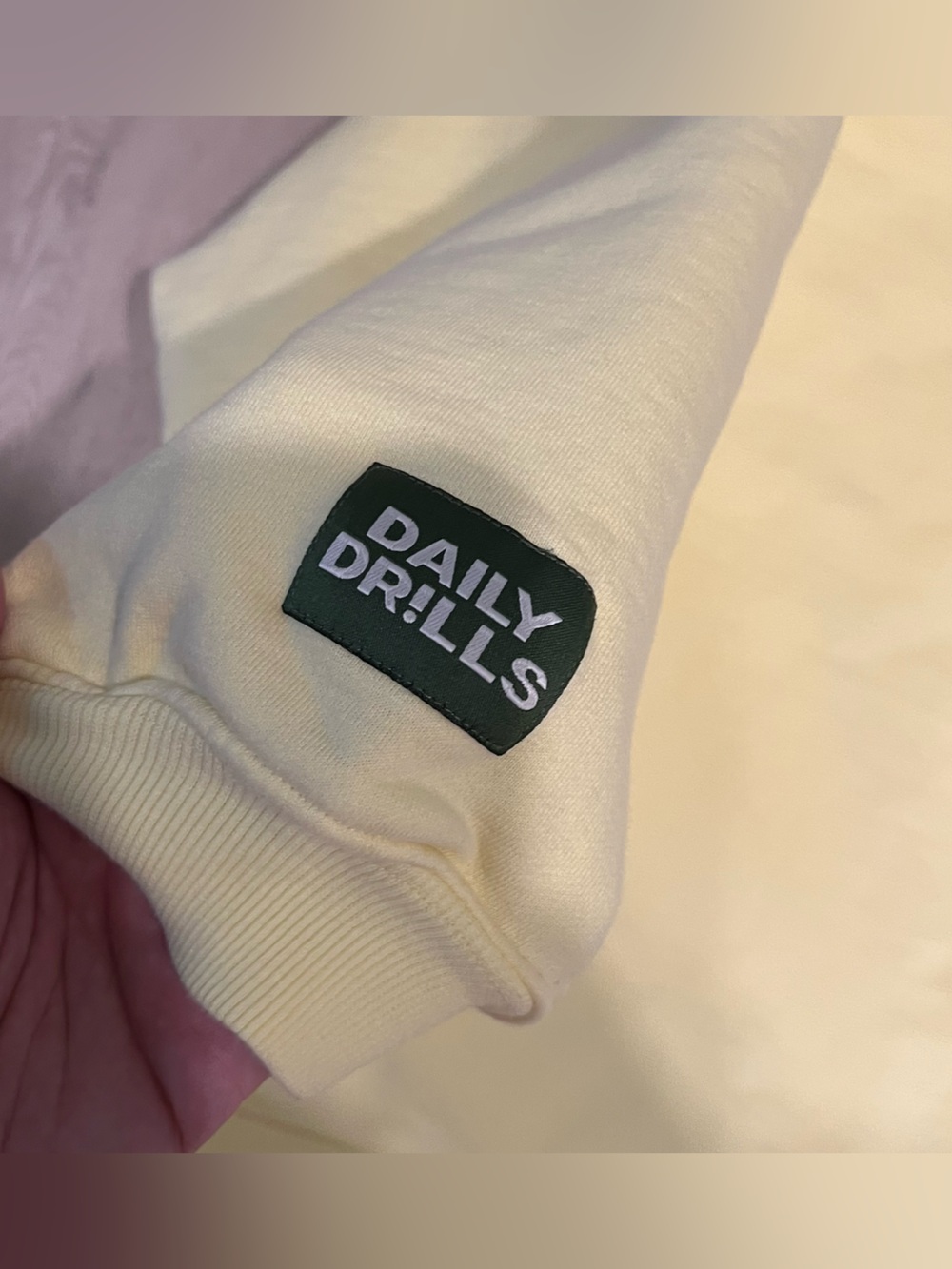 Daily Drills Oversized Crew Lemonade Yellow Henley Sweatshirt - Picture 6 of 9